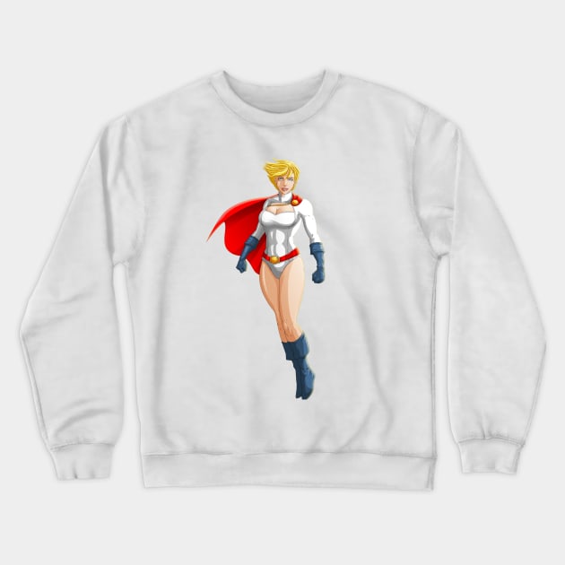 Power Girl Crewneck Sweatshirt by Ihlecreations